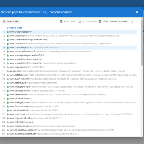 Le site creperielepidor.fr se positionne en haut de Google pour le mot-clé ' crêperie Pays Fouesnantais '
