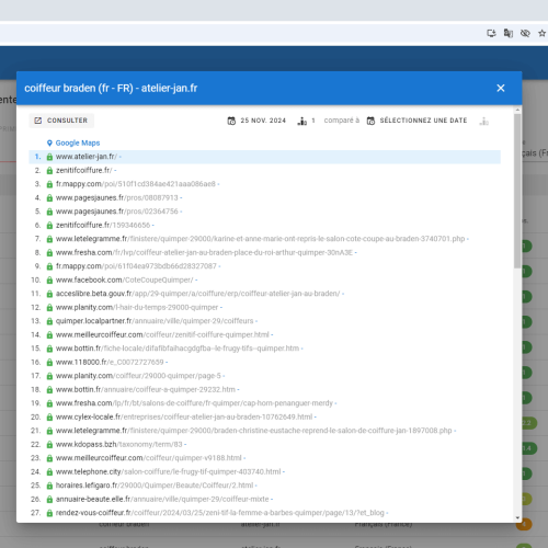 Le site atelier-jan.fr se positionne en haut de Google pour le mot-clé ' coiffeur Braden '