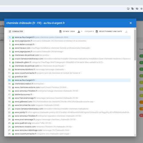 Le site au-feu-d-argent.fr se positionne en haut de Google pour le mot-clé ' cheminée Châteaulin '