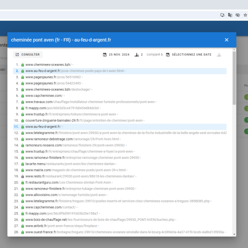 Le site au-feu-d-argent.fr se positionne en haut de Google pour le mot-clé ' cheminée Pont Aven '