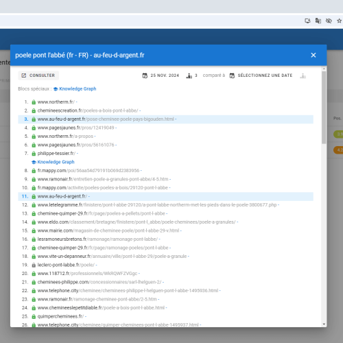 Le site au-feu-d-argent.fr se positionne en haut de Google pour le mot-clé ' poele Pont l'Abbé '