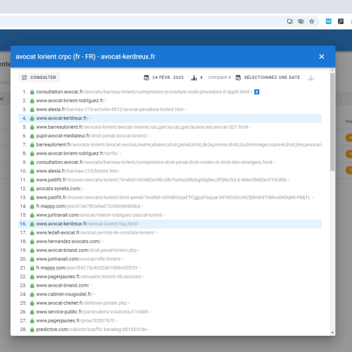 Le site avocat-kerdreux.fr se positionne en 1re page de Google pour le mot-clé ' avocat Lorient CRPC '