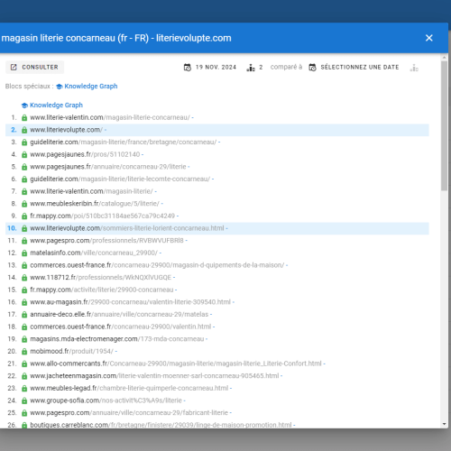 Le site literievolupte.com se positionne en haut de Google pour le mot-clé ' magasin literie Concarneau '