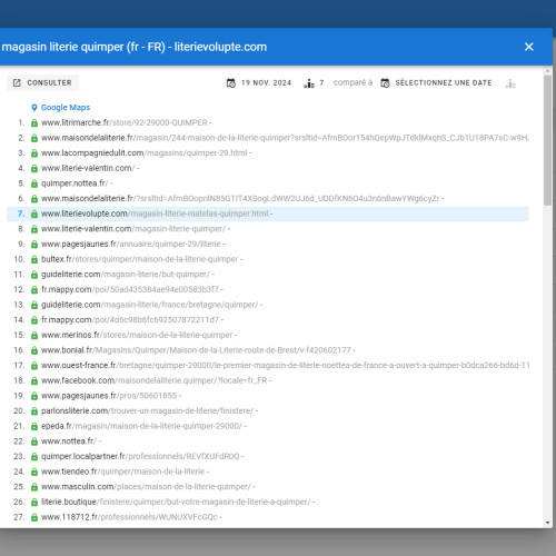 Le site literievolupte.com se positionne en haut de Google pour le mot-clé ' magasin literie Quimper '