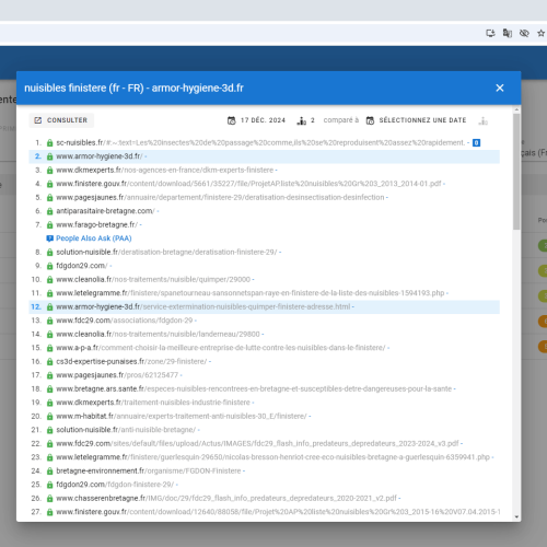 Le site armor-hygiene-3d.fr se positionne en haut de Google pour le mot-clé ' nuisibles Finistère '