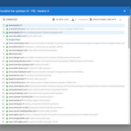 Le site baraloc.fr se positionne en 1re page de Google pour le mot-clé ' location bar Quimper '