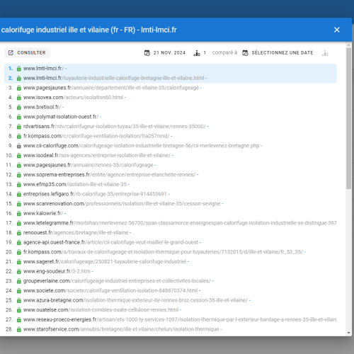 Le site lmti-lmci.fr se positionne en haut de Google pour le mot-clé ' calorifuge industriel Ille et Vilaine '